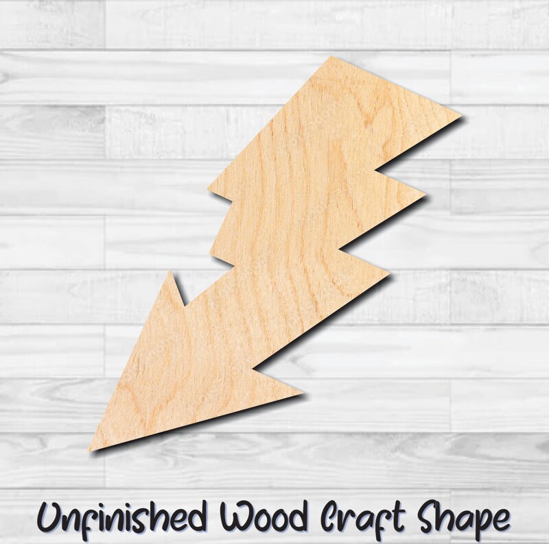 Lightning Bold Arrow 16 Unfinished Wood Shape Blank Laser Cutout Woodcraft Craft Supply ARR-040